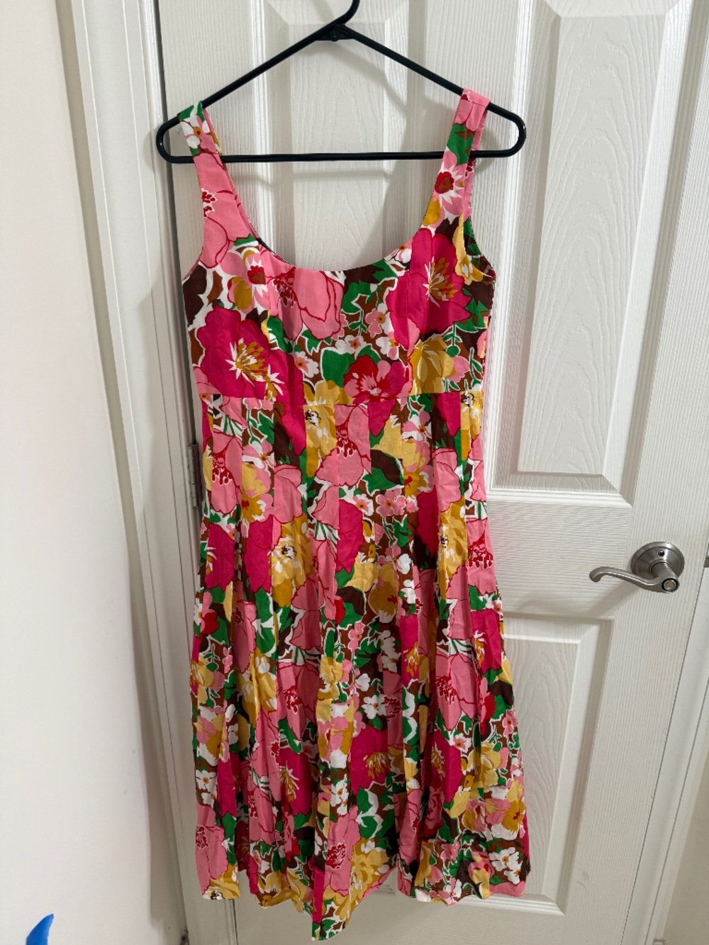 Talbots Floral Pink Midi Dress Sz 8